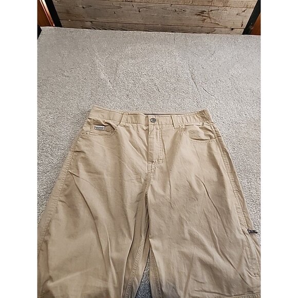 Ascend Nylon Hiking Chino Pants Mens 34X32 Beige Tan Stretch Comfort Zip Pocket - Picture 3 of 14